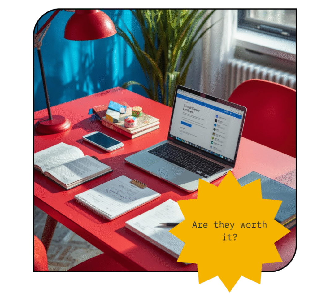 instagram post evaluating google certificates